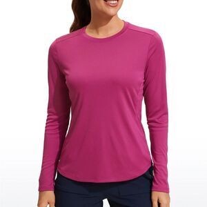 CRZ Yoga Rash Guard long sleeve Ted shirt, Color is Magenta Purple, Small, NWT